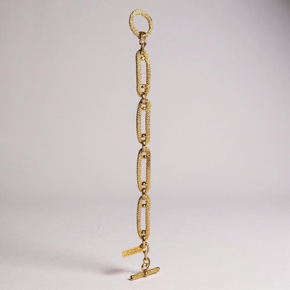 Balenciaga Gold Textured Chain Bracelet